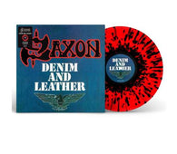 Saxon Exclusive  Denim And Leather (40th Anniversary) (Limited Edition) (Red W/ Black Splatter Vinyl)